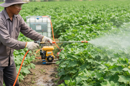 Pistolet de pulvérisation en action