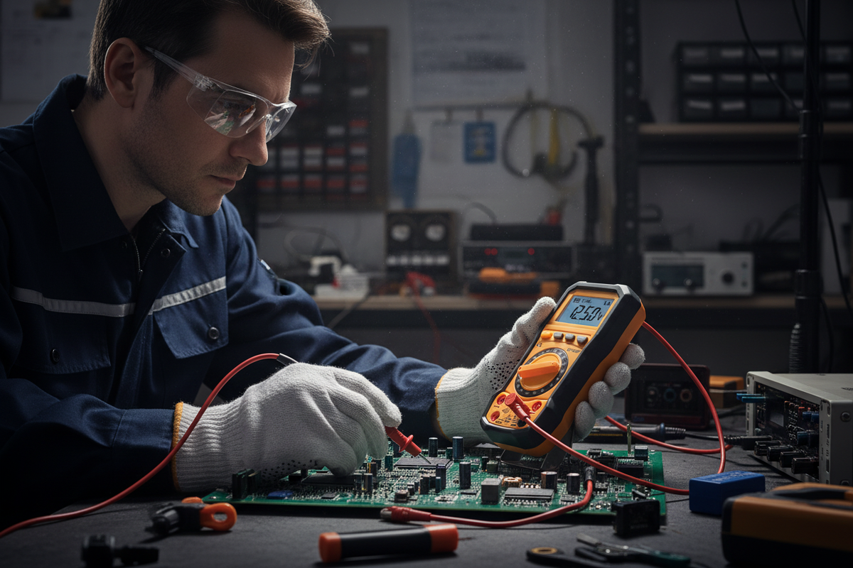 Multimètre DINGQI EF0103 - Utilisation en atelier
