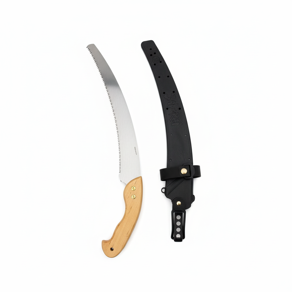 Scie d'élagage courbée Saworai avec étui noir - Vue complète