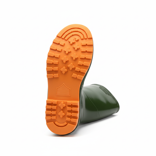 Vue de la semelle des bottes de travail