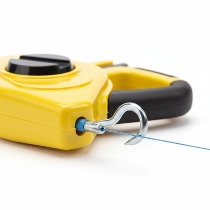 Cordeau traceur DEMANO détail crochet et mécanisme