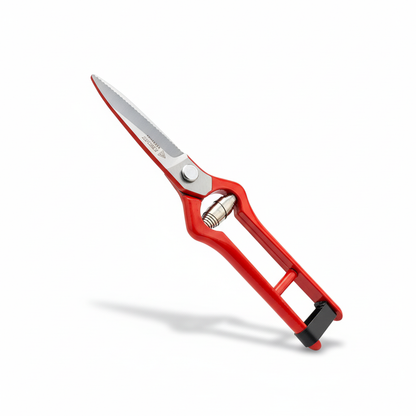 Sécateur de jardin professionnel rouge - vue latérale
