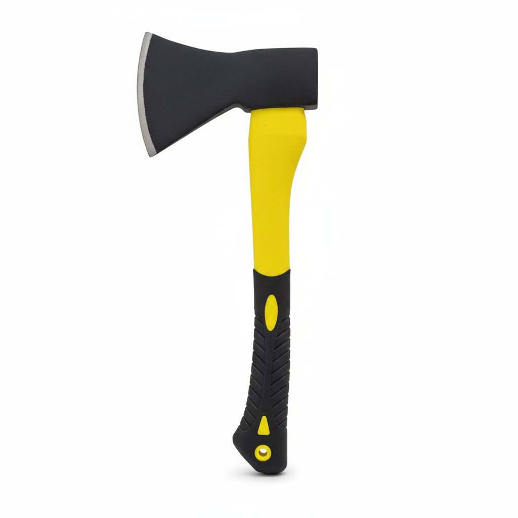 Hache à main professionnelle avec manche jaune et noir - vue principale