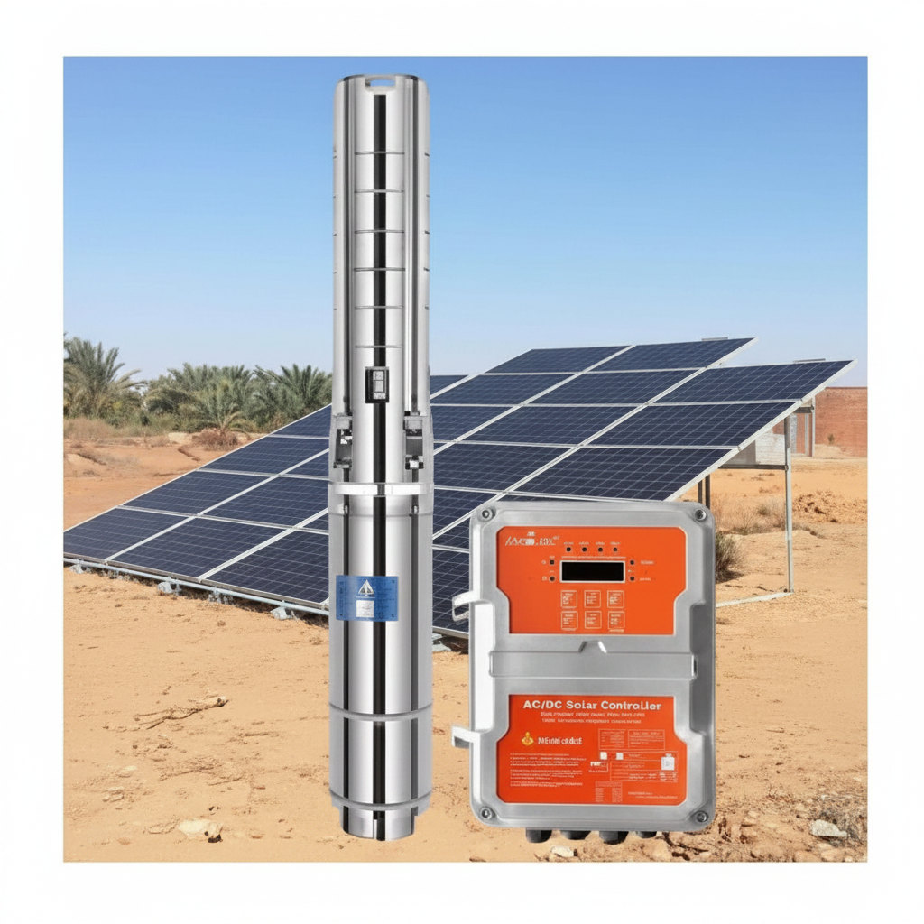 HANOURO Pompe Solaire Submersible 1100W - HD-4SC12-60-150