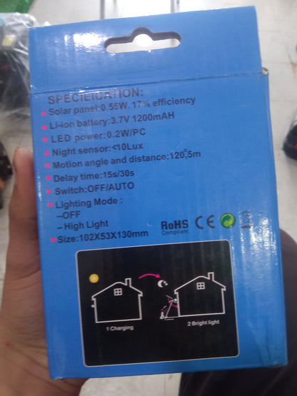Lampe Solaire COB avec Détecteur de Mouvement – 400 Lumens
