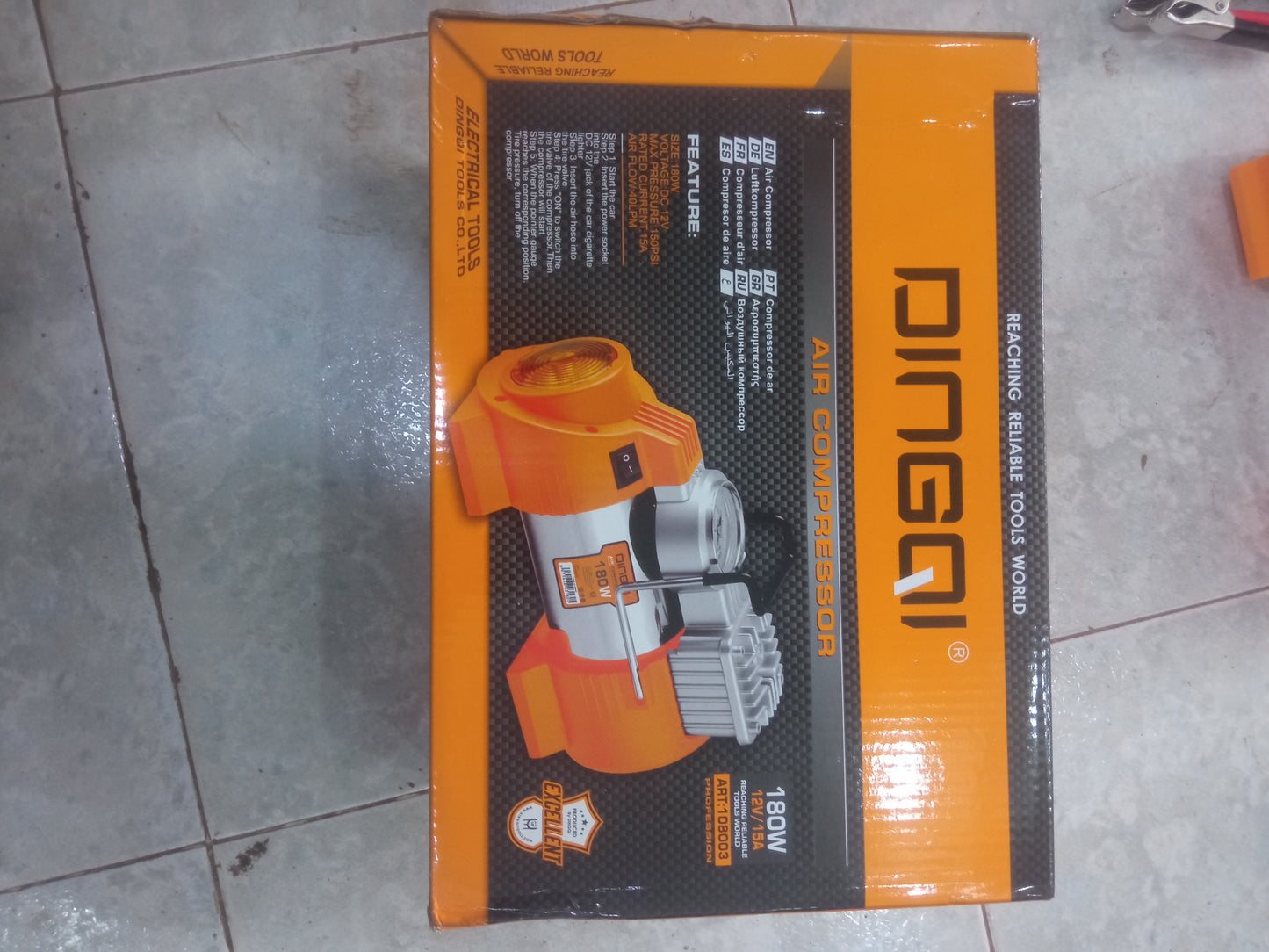 Compresseur d'air portable DINGQI 180W – 12V