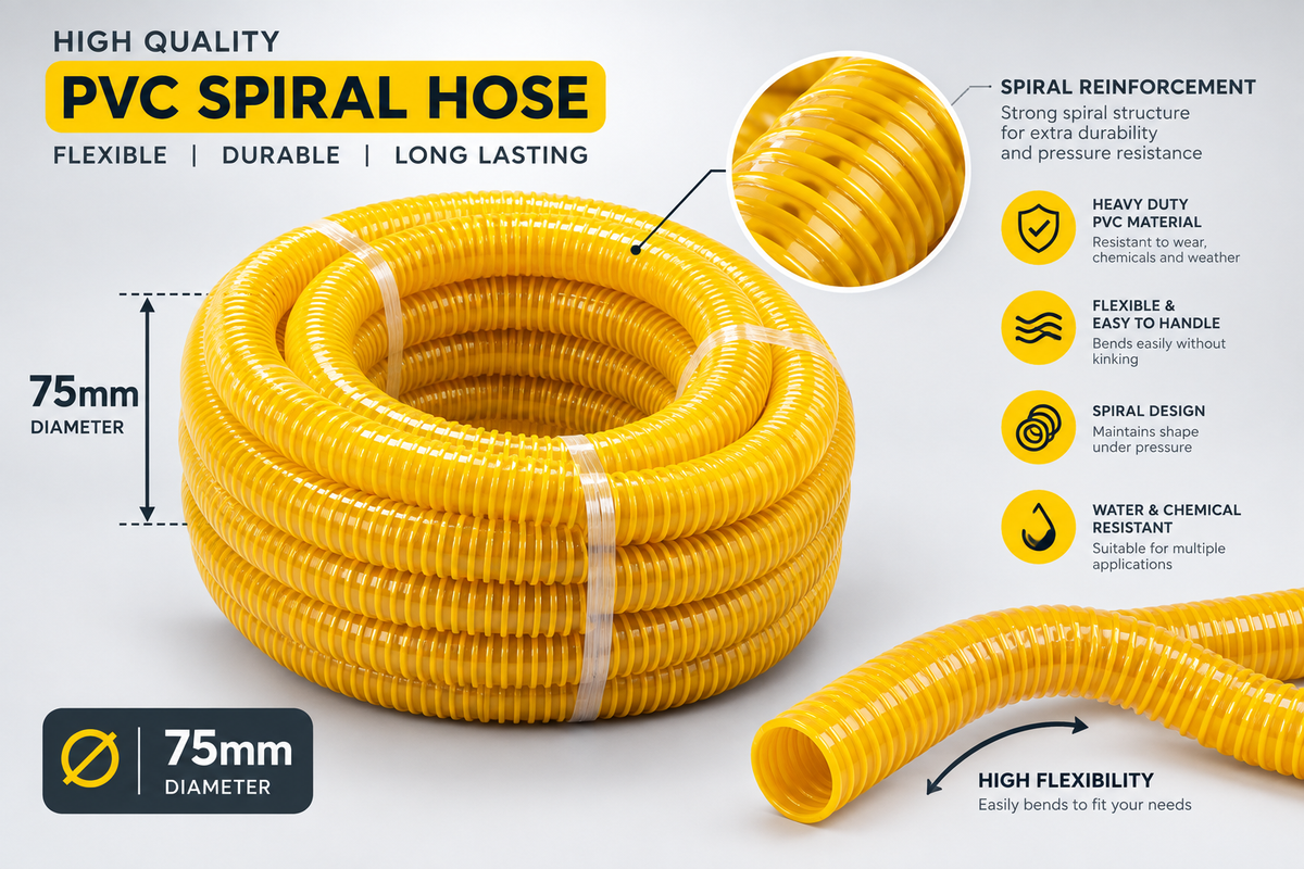 Tuyau PVC spiralé - infographie dimensions